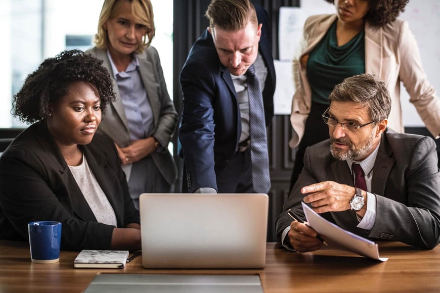 Group of auditors in a meeting