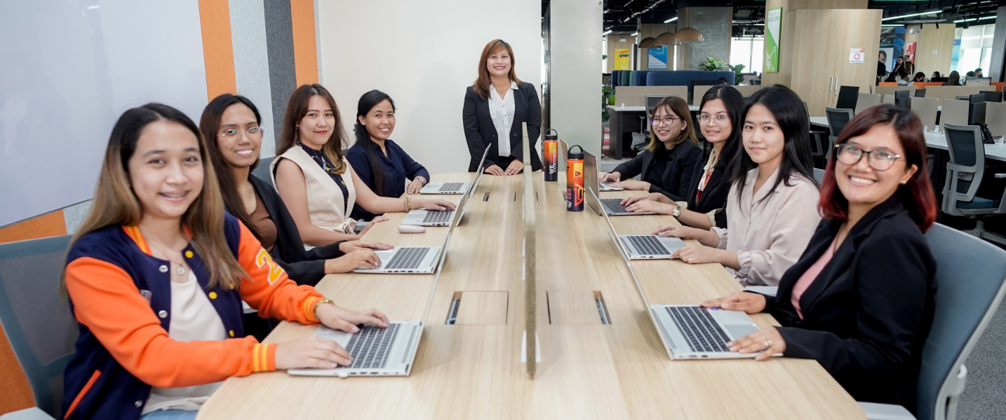 A middle manager and her team
